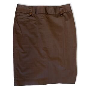 WHBM Y2K Brown Pencil Skirt Size 6 High Waist Belt Loops Back Slit
